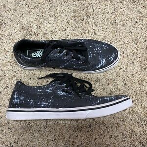 Vans womens size 7 galaxy sneakers shoes black cosmic Winston shooting stars